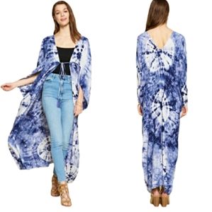 NWT Boho Tie Dye Kimono Cover Up Gypsy Spell Hippie S,M,L